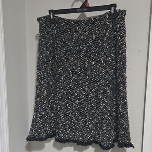 Vintage Black and Cream Boucle Skirt